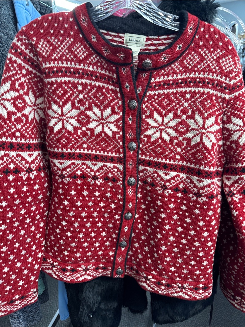 LL bean wool cardigan S // 092331